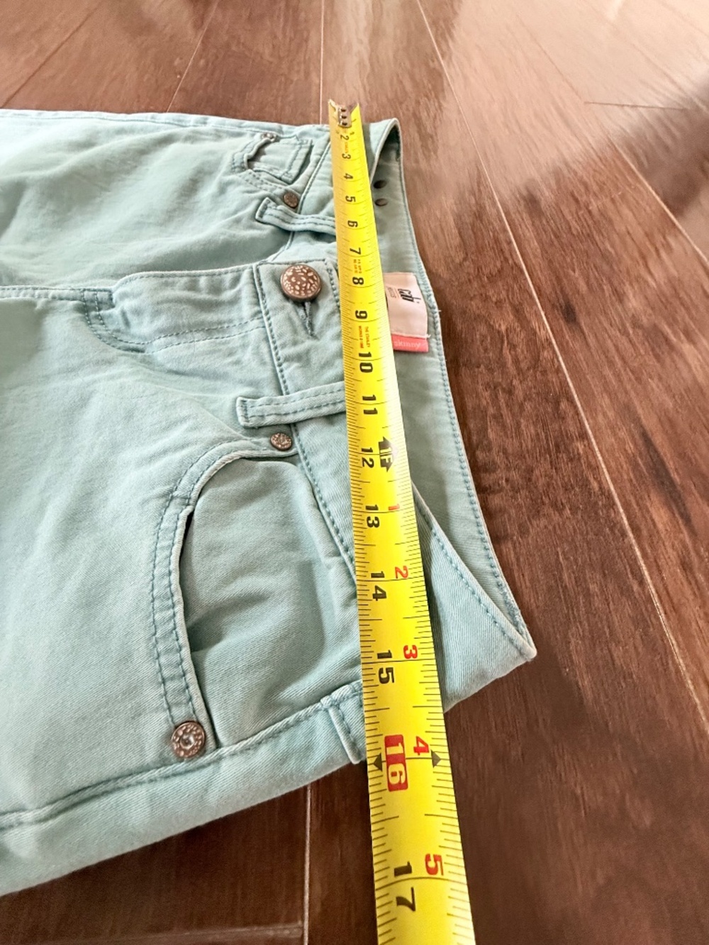CAbi #5169 Tidal Skinny Jeans Greenish-Blue Stretch Denim Size 4 - Picture 8 of 8